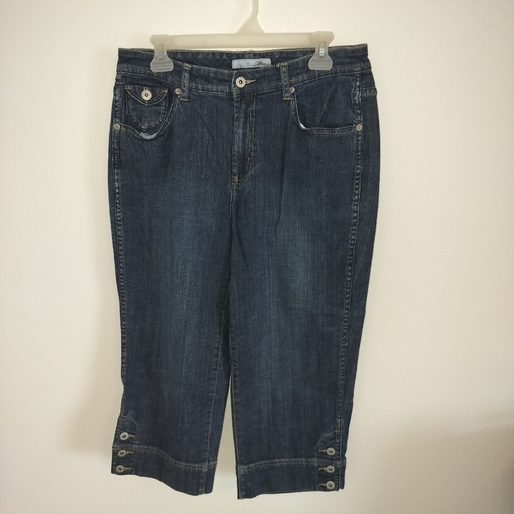 Chico Platnium Women's Capri Size 1 (US 8) Dark Blue Nautical‎ Casual Denim